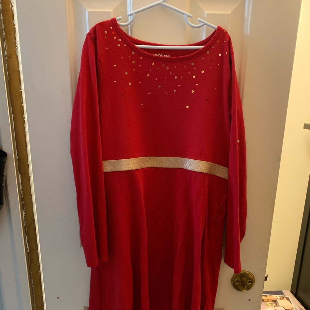 Lands End sparkle holiday dress